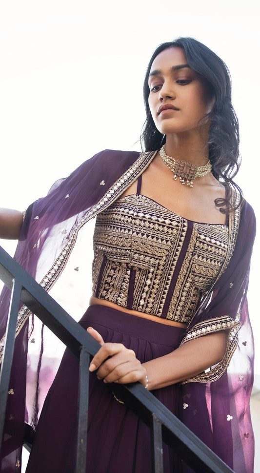 CO-ORD SET WITH CAPE AND DRAPE SKIRT