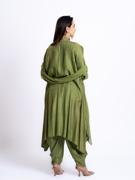 EMBROIDERED SUIT SET WITH KURTA AND DHOTI PANT