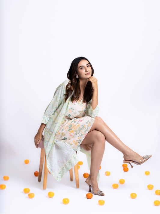 LINEN JACKET STYLE DRESS