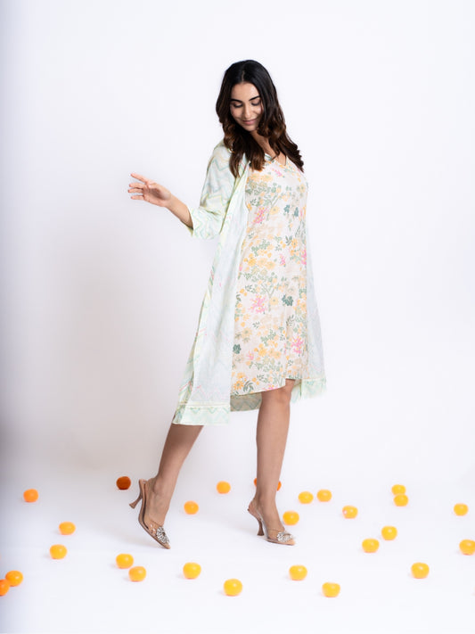 LINEN JACKET STYLE DRESS