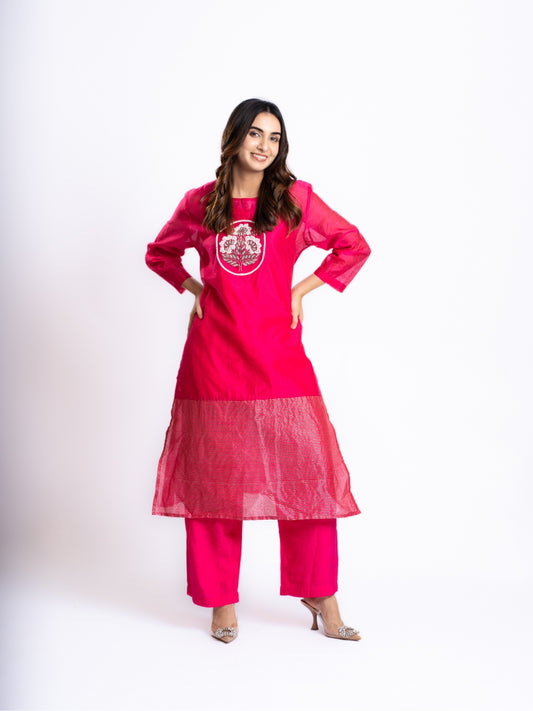 HOT PINK KURTA SET